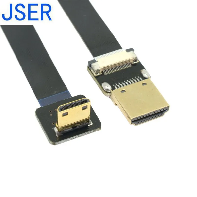

50cm 90 Degree Down Angled FPV Mini HDMI Male to HDMI Male FPC Flat Cable for Multicopter Aerial Photography 10cm 20cm