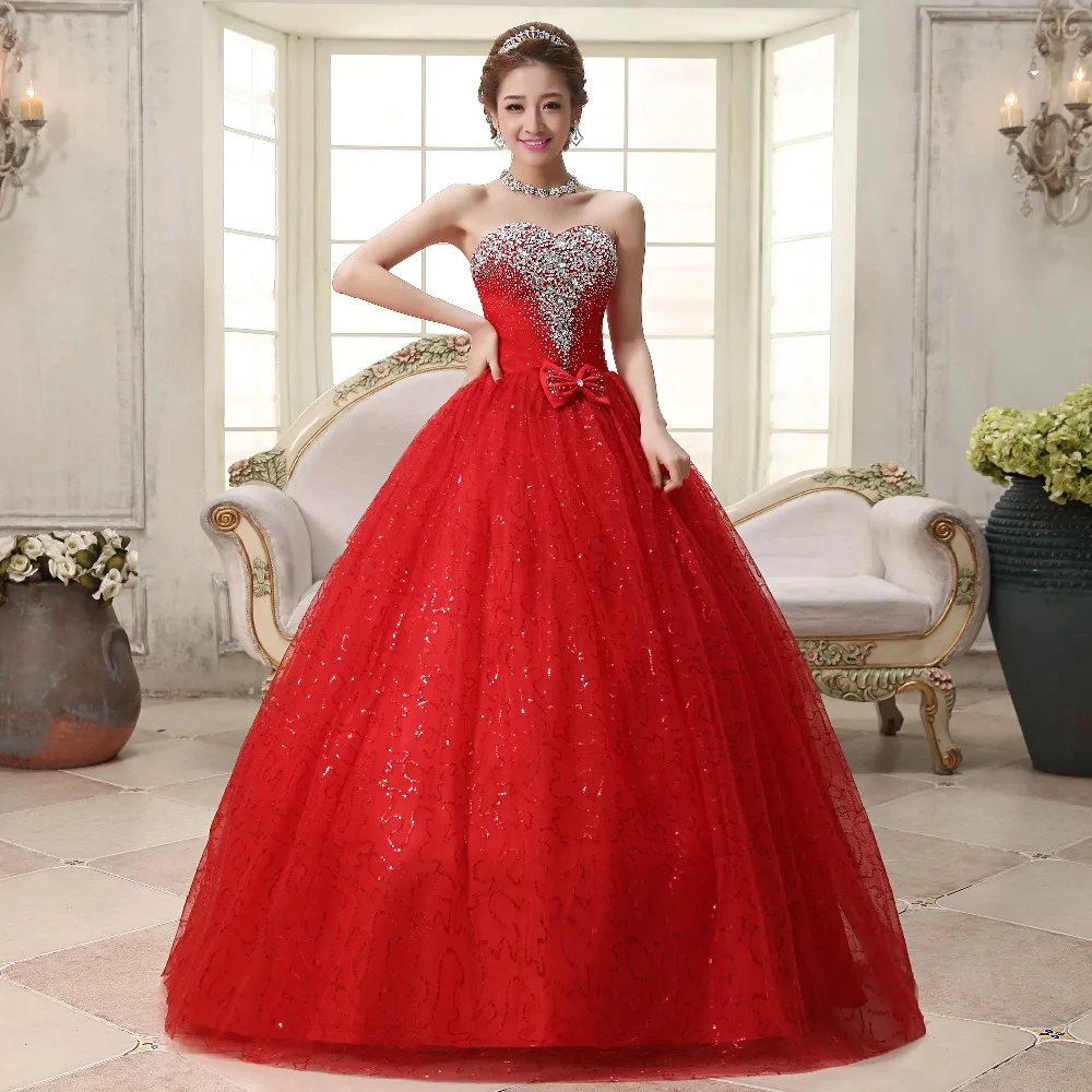 Вставка настоящих фото на заказ корейский стиль милое романтическое классическое кружевное красное свадебное платье принцессы без бретелек свадебное платье для свадьбы