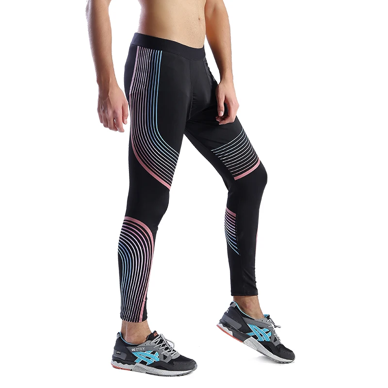 

5246Q-Workout fitness men trousers men thermal muscle bodybuilding wear compression Elastic Slim exercise clothing