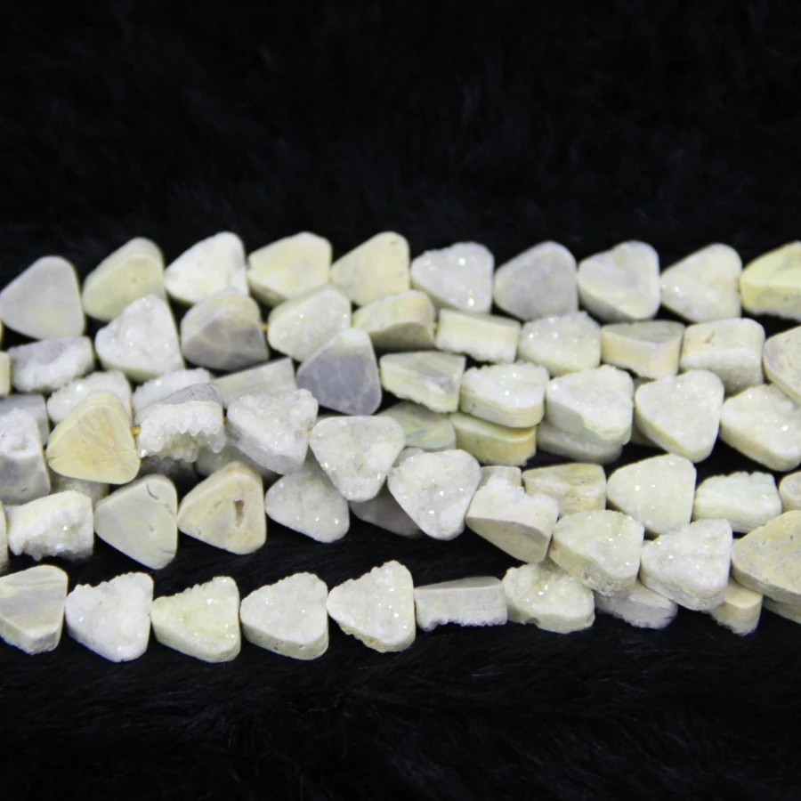 

1 Full Strand Yellow Dyeing Electroplating Druzy Stone Necklace Triangle Beads Preferred Choice of Merry Christmas Present