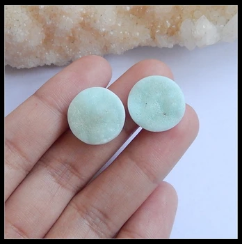 

Wholesale 1Pairs Drusy Hemimorphite Round Shape Cabochon Pairs 16x5mm 4.4g Fashion Jewelry Accessories