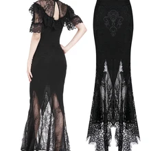 Darkinlove женская готическая лолита Sexylace юбка бабочка вышивка высокая талия кружева подол ласточкин хвост вечерние юбки для вечеринки