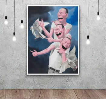 

hand made oil painting on canvas big mouth Art Unique Gift Idea of Extremely Rare Art.