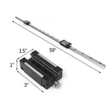 

VEVOR Linear Rail Linear Guideway Rail 4x Square Type Carriage Bearing Block Linear Rail Support for 15mm Slotted Bearings