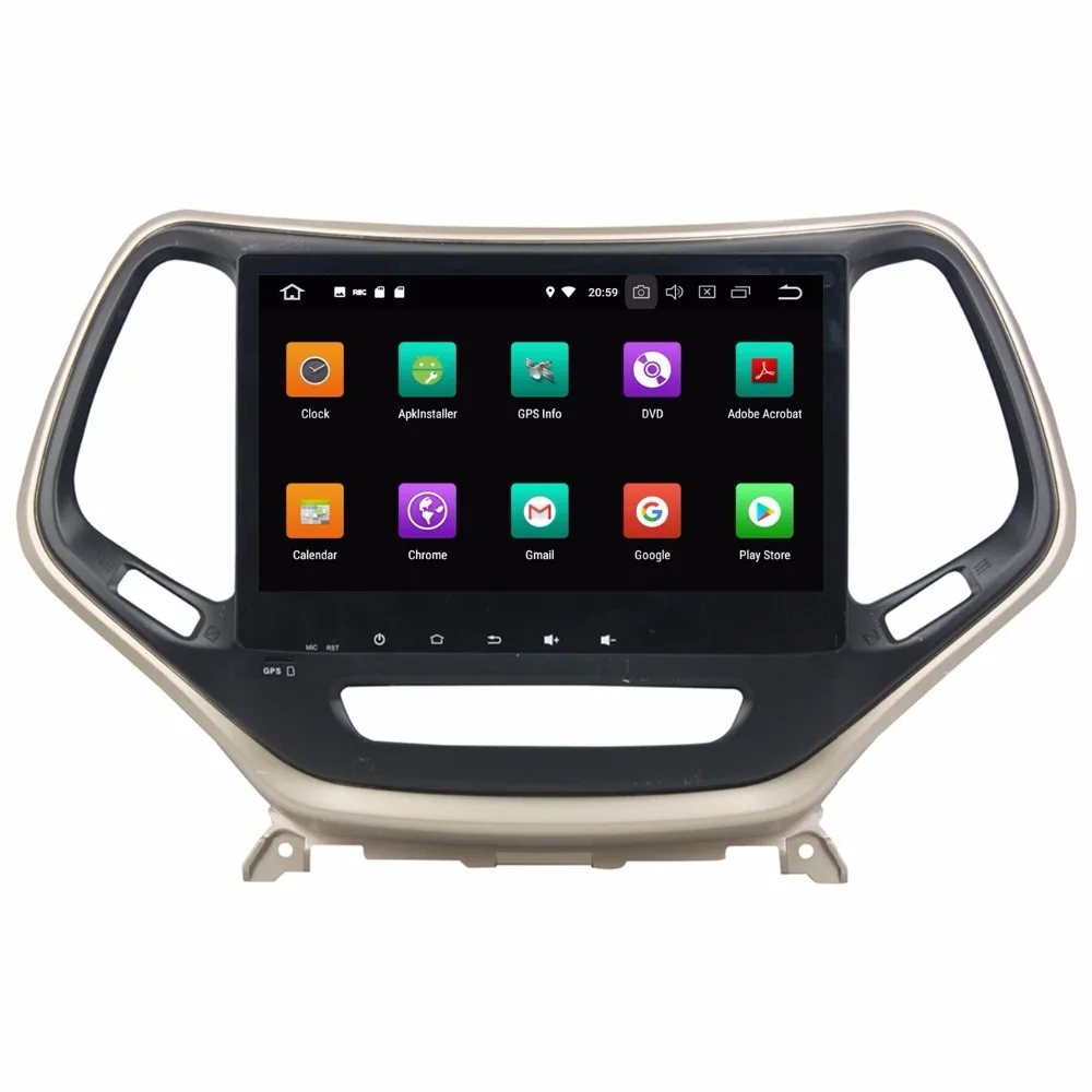 Perfect Octa Core 10.1" Android 9.0 Car Radio DVD player GPS for Jeep Cherokee 2016 2017 4GB  Bluetooth 64GB ROM  navigation stereo auto 1