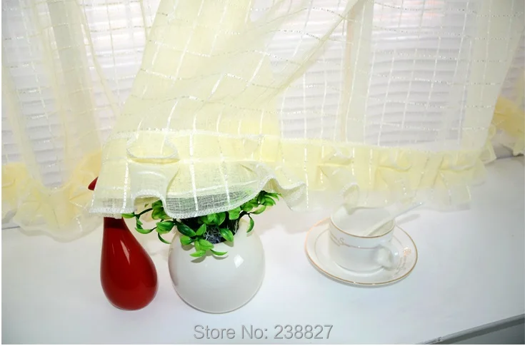 New White Short Curtain Kitchen Sheer Curtains Tulle Window Small Voile Ready Made Cortinas rideaux cuisine court (1)