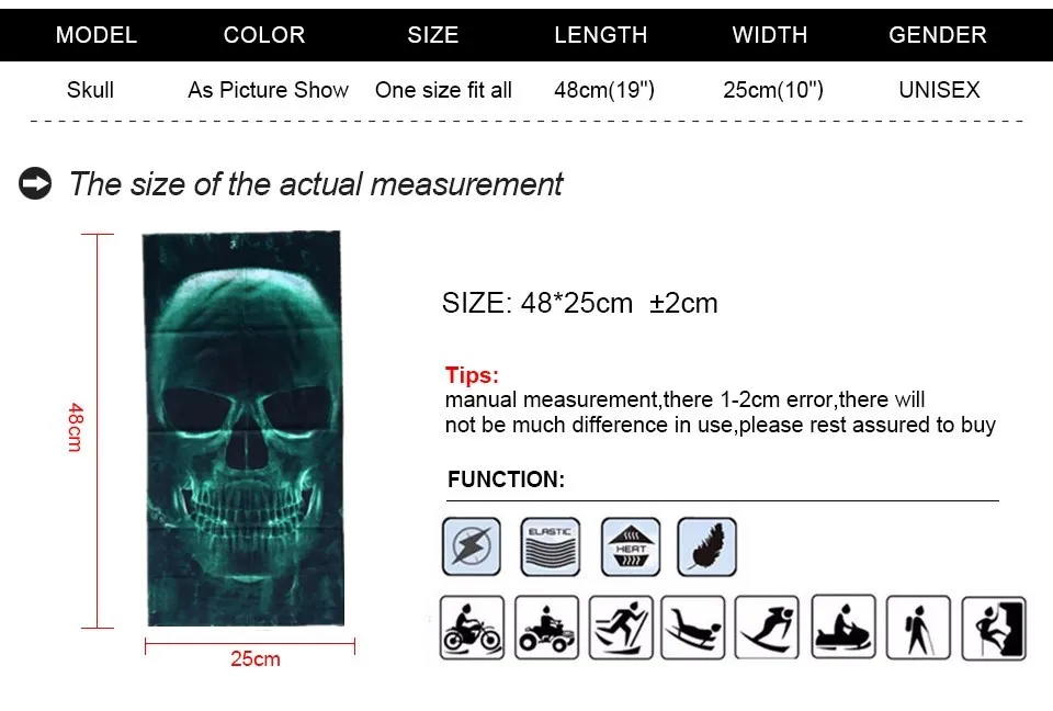 5 шт. Многофункциональный волшебный шарф Джокер, клоун Череп Скелет бандана армейский тубообразный шеи теплая маска для лица Велосипедный спорт головной платок