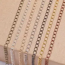 5m/lot 2.5 2.8 3.6 4.8 mm Long Open Link Ring Extended Extension Necklace Chains Tail Extender Chain For Jewelry Making Supplies
