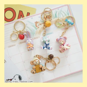 

Cartoon Kawaii Duffy Bear ShirlyMay Stellalou Action figure Keychain Key ring for girls gifts Bags Pendant