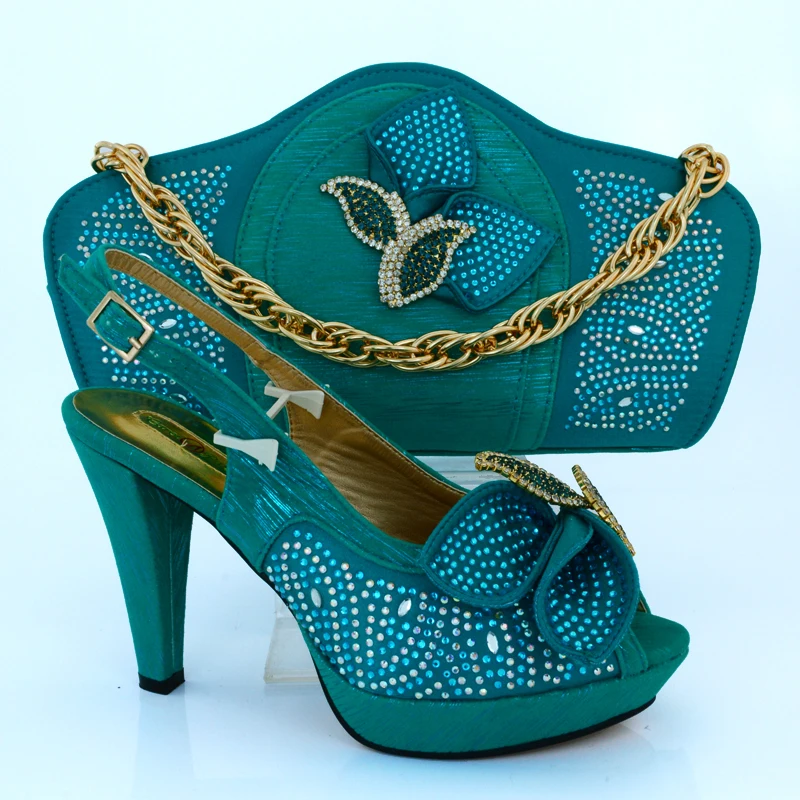 Italian style shoes and bag set for evening party with New Buckle Matching shoes and bag