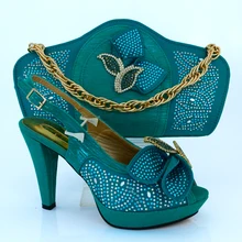 Italian style shoes and bag set for evening party with New Buckle Matching shoes and bag