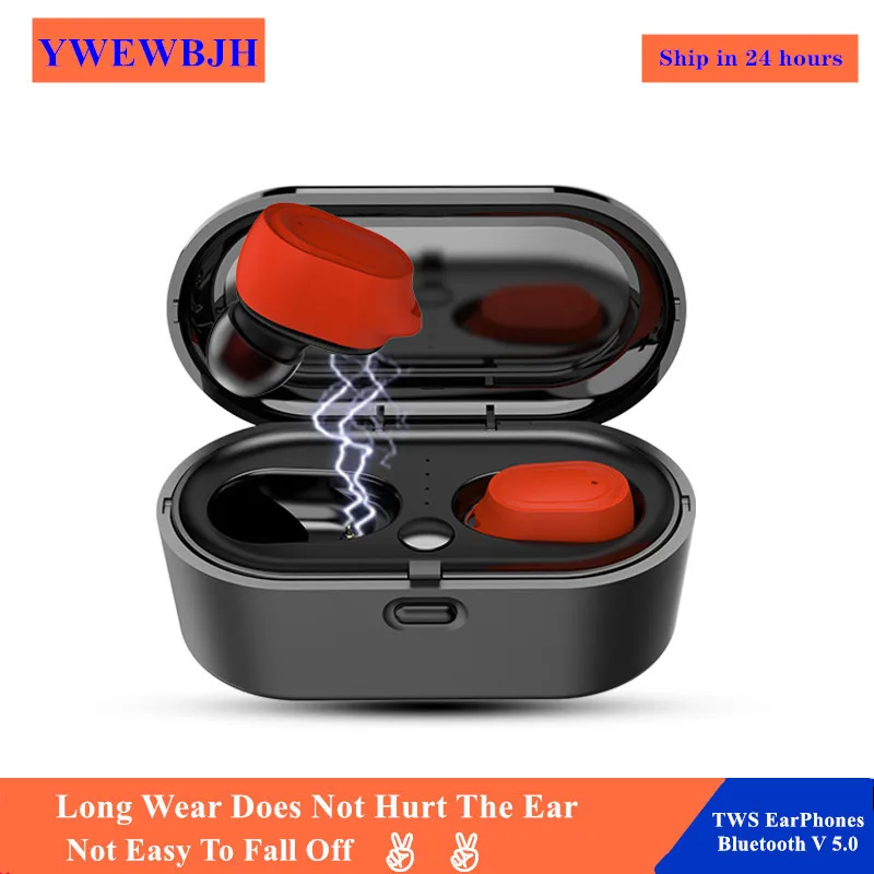 

YWEWBJH TWS Fingerprint Touch Bluetooth Earphones v5.0 HD Stereo Wireless Headphones Noise Cancelling