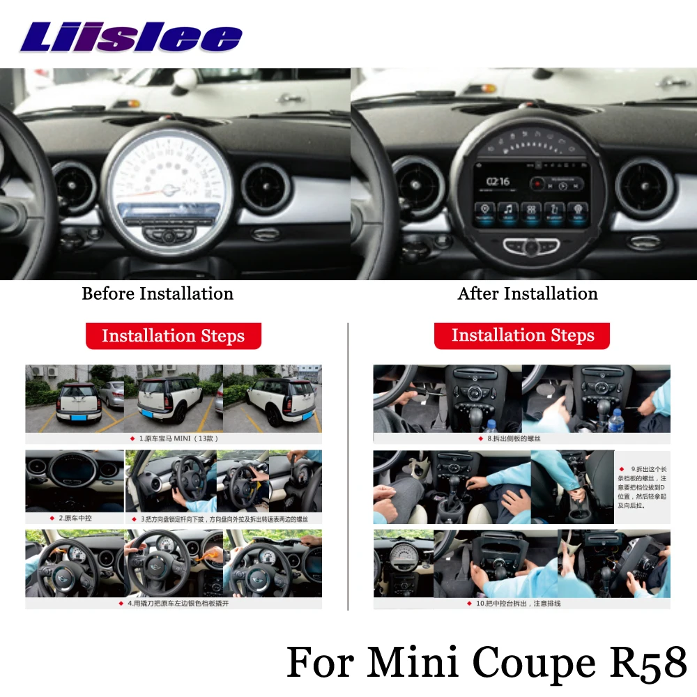 Liislee автомобиля Android мультимедиа для Mini Coupe R58 2012 ~ 2017 стерео радио аудио ТВ Carplay gps BT Nav Navi карта навигации Системы