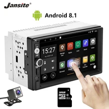 Jansite 7 “2 din Auto Radio Android 8.1 lettore DVD digitale 1080 P Wifi dello schermo di Tocco Doppio din car stereo Audio con telecamera Di Backup