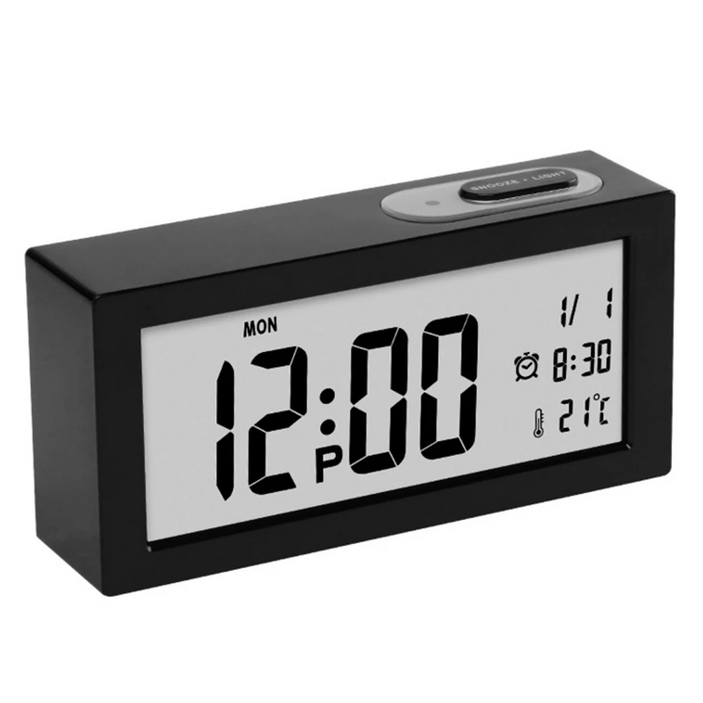 1pcs Large Digital Alarm Clocks LCD Student Electronic Desk Clock Snooze Sensor Kids Table alarm Clock Bedroom Night Light Clock