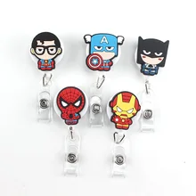 2017 High quality Silicone Cartoon Retractable Badge Reel Student Employee ID Name Card Bus card Badge Holder Office Supplies