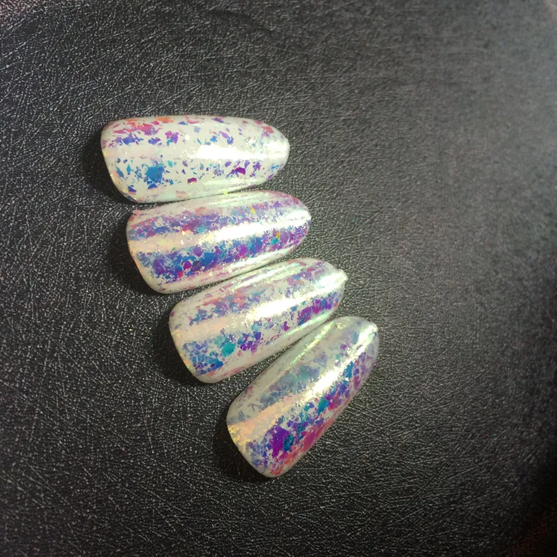 Серия AURORA комбо 3 баночки хлопья Авроры + порошковый пигмент Блестки хамелеон с
