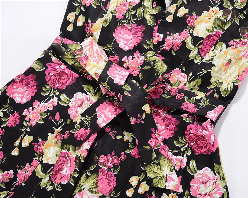 Kostlish Print Summer Dress Women 2017 Sleeveless Big Swing Belt Tunic Vintage Dress Elegant Rockabilly Party Dresses Sundress (34)