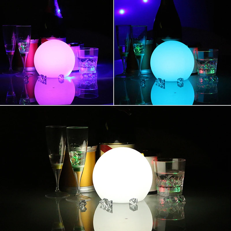 Dia20cm RGB светодиодный светильник с шариком и пультом дистанционного управления, домашний декоративный Настольный светильник для спальни, ночник, GL504-20A