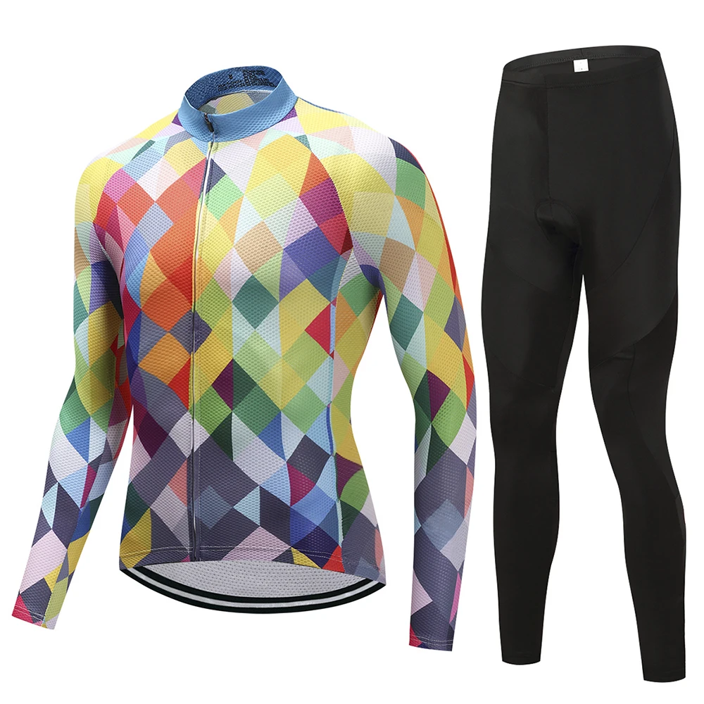 

Pro Cycling Jersey Men Long Sleeve MTB Clothing Set Maillot Ropa Ciclismo Bike Wear Sportswear Quick Dry with Gel Pad