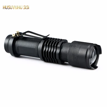 

HUSUYUHU SISI 5W 50-200M Range 2000Lumens Waterproof Mini Flashlight CREE Q5 LED Torch AA/14500 Adjustable Zoom Focus Torch Lamp