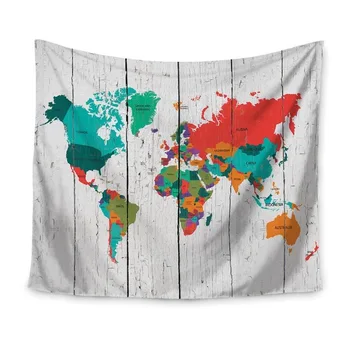 

Abstract world map tapestry wall hanging sandy beach picnic throw rug blanket camping tent travel sleeping pad free delivery 30