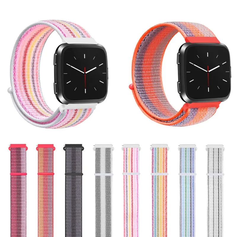 

Fashion Sport Nylon Loop Band For Fitbit Versa Smart Watch Breathable Nylon Woven Replacement Strap Watchbands 2018 New