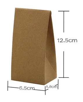 

S6.5x4.8x12.5cm bowknot Kraft paper bag stand paper gift boxes/food paper bags/Cookies Walnut dry fruit stand box 100piece\lot