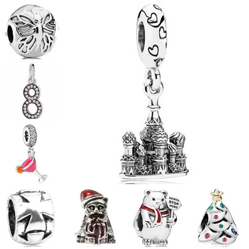

Maxi Colorful Crystal Love Heart Star Infinity Flower Love Heart Key Birds Charm Beads Fit Pandora Bracelets Women DIY Jewelry
