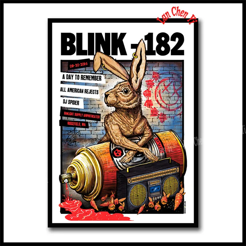 Blink 182 панк-рок группа рок с белым покрытием бумажные плакаты стены гостиной домашнего искусства украшения Музыка Настенный декор - Цвет: Белый