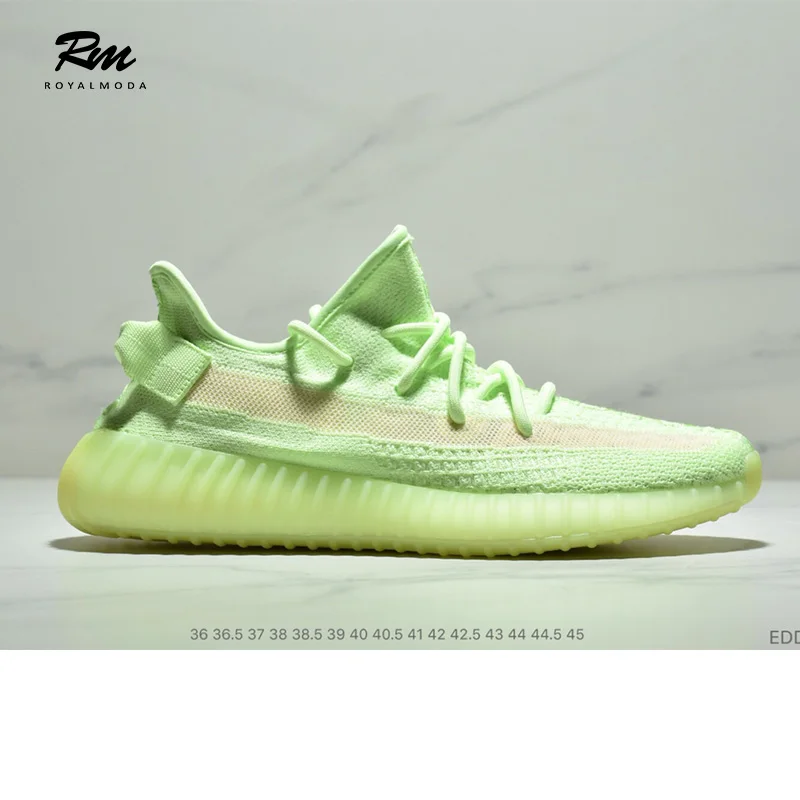 

2019 new top qualityFluorescent green 350 V2 walking Sneakers man's running shoes women's sneakers EU44 EU45
