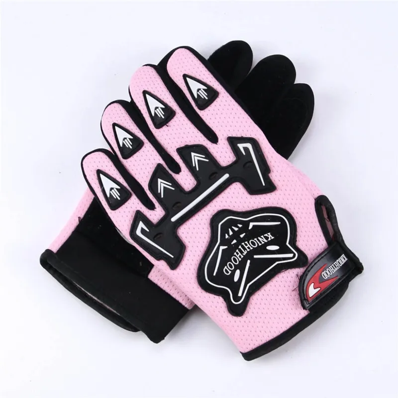 TDPRO 1 пара, Детские мотоциклетные перчатки, мотоциклетные перчатки для мотокросса, полный палец, S-M-L, унисекс, защитные перчатки - Цвет: Pink