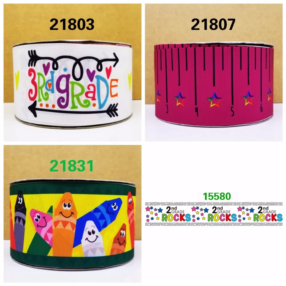 Бесплатная доставка 50 ярдов обратно в школу печатных grosgrain ленты 15580|Ленты| |