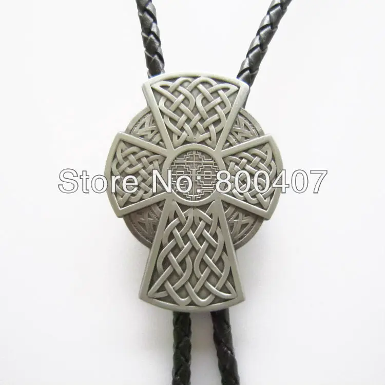 

Retail Vintage Iron Cross Bolo Tie Wedding Leather Necklace BOLOTIE-WT060AS Brand New In Stock Free Shipping