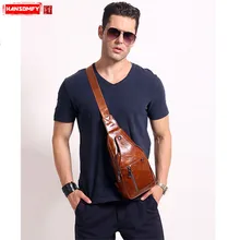 HANSOMFY Для мужчин женских сумок из натуральной кожи новая волна Для мужчин нагрудная сумка в стиле casual сумка-мессенджер сумка в стиле ретро