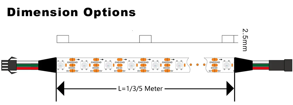 1 м 3 м 5 м WS2812B пиксель Flex Светодиодные ленты 30,60, 72,96, 144 светодио дный s/m, белая/черная печатная плата, водонепроницаемый 5 В мечта Цвет WS2812