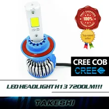 Pair Top LED COB H13 60W/Set 8000LM/Set Hi Lo Beam Lamp lights Car White Fog Headlight Headlamps Long Service Life W/ Fans