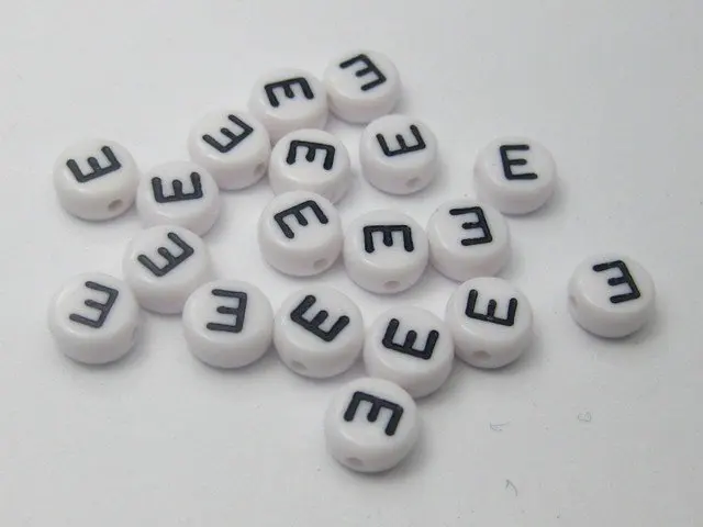 Черно белый Акриловый Алфавит с надписью A Z бусины монетами 4x7 мм|coins countries|beaded