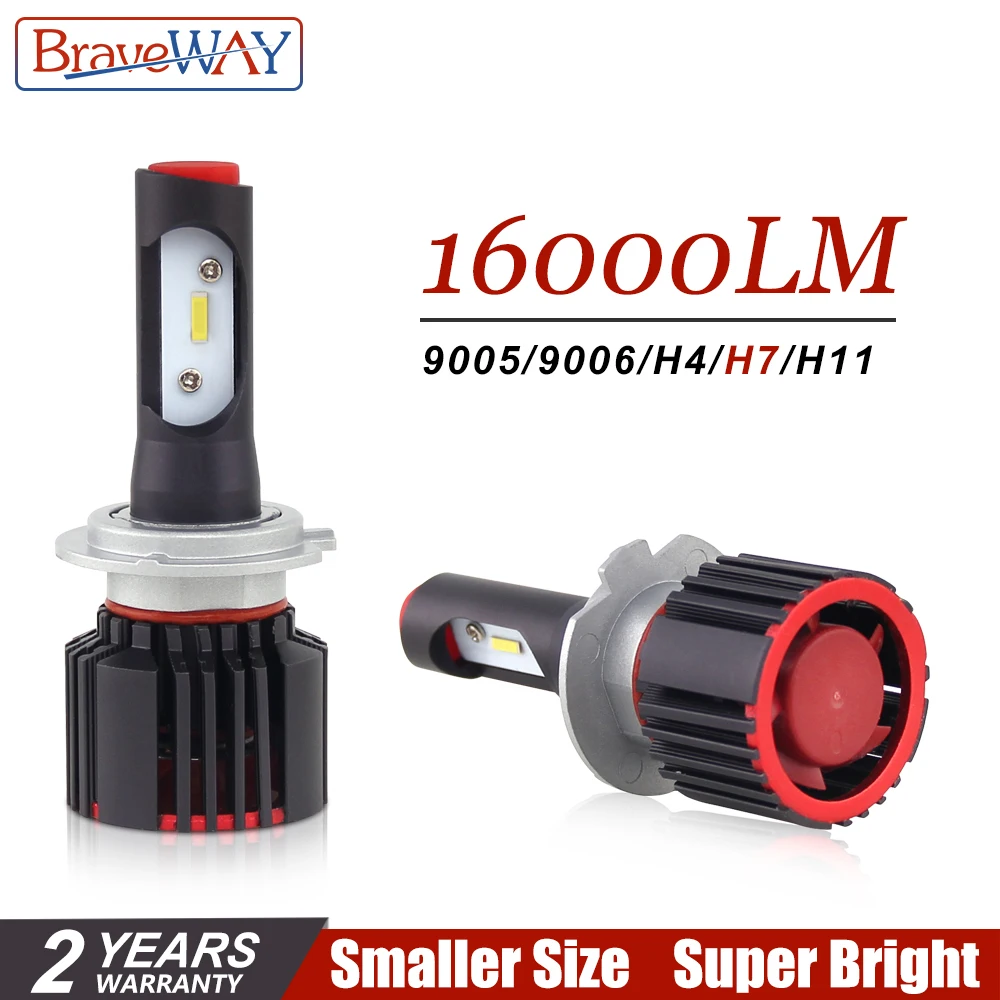 

BraveWay 2019 NEW Item Mini H4 LED Headlight H11 H7 LED Lamps for Car Light Lense Bulb 9005 9006 HB3 HB4 H8 H7 LED Bulb Headlamp