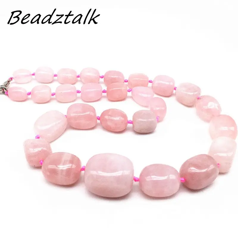 

hand Made Graduated Pink Crystal Beads Necklace Gift Small to Big Size Stone Beads Clasp Nickle and Lead Free Drop Shipping