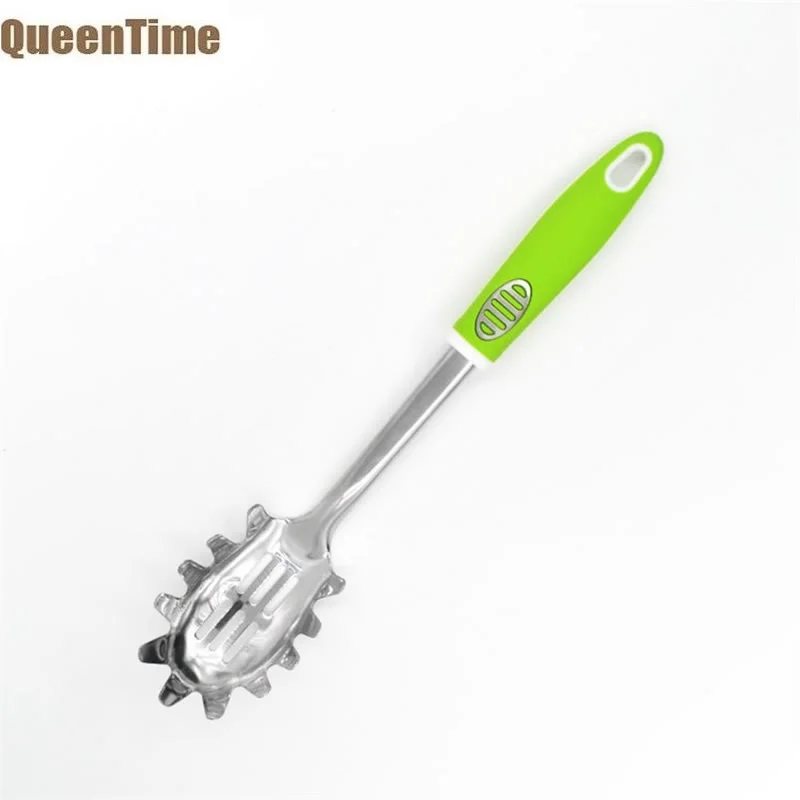 Queentime Stainless Steel Pasta Scoop Spaghetti Serving Fork Tongs Noodle Measurer Holder Spoon Cooking Tools Kitchen Gadgets