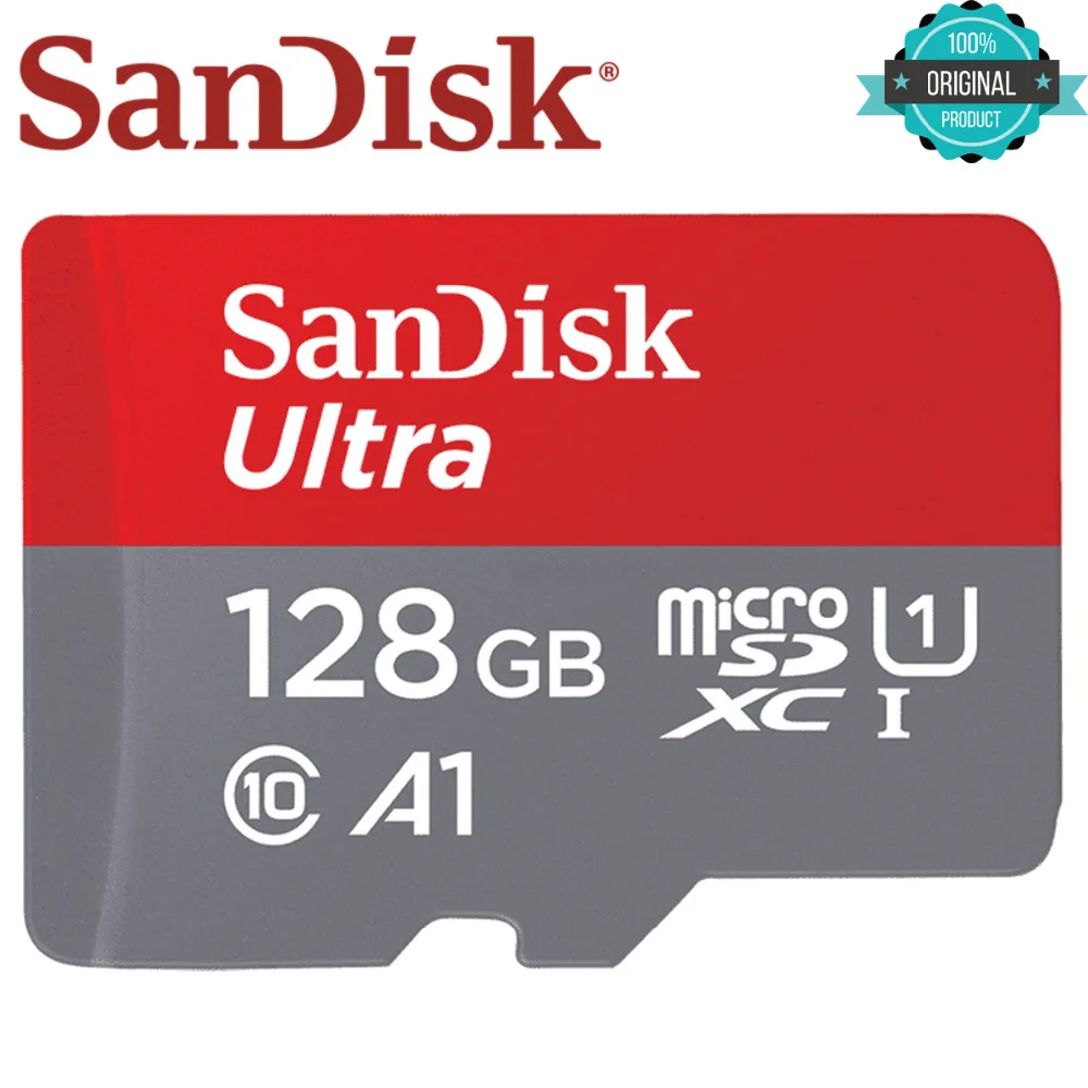 SanDisk MicroSD карты 16 ГБ 32 ГБ, 64 ГБ, 128 г C10 U1 A1 слот для карт памяти Micro TF флеш-карта памяти SDXC карты памяти SDHC скорость до 98 м/с для телефона