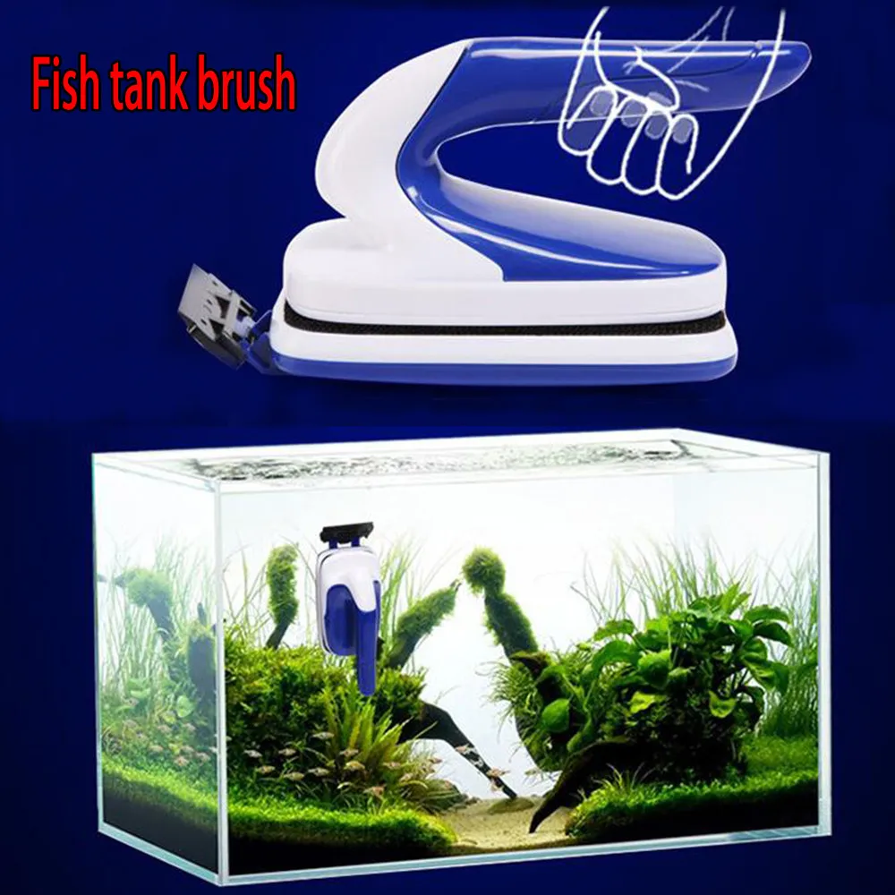 

Aquarium Fish Tank Magnetic Cleaning Brush Floating Design Glass Algae Scraper Cleaner Scrubbing Scraper With Non slip Handle
