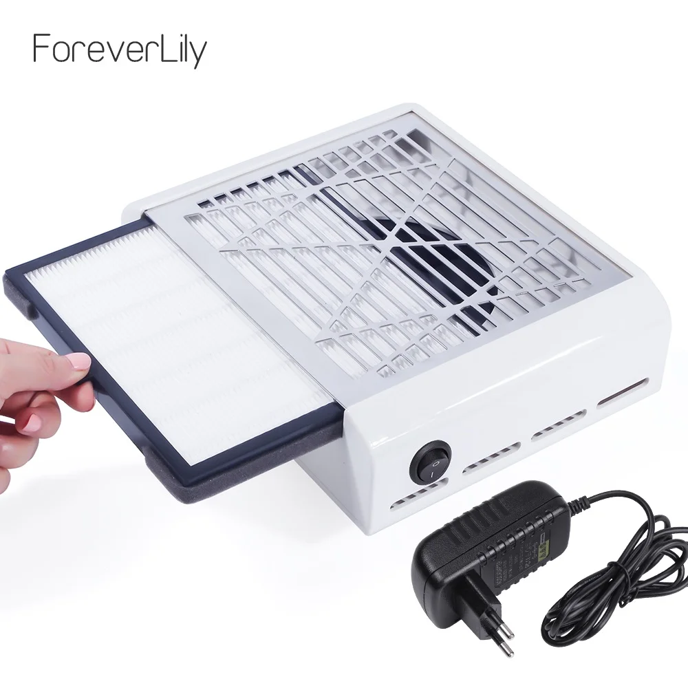 Foreverlily 40 Вт мощный гвоздь пылесборник для ногтей Вентилятор для маникюра салонный всасывающий пылесборник машина пылесос вентилятор