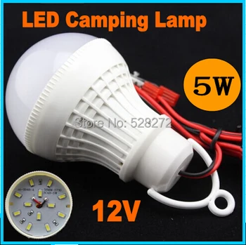 

12V DC LED Lamps Portable Tent Camping Light SMD5730 Bulbs Outdoor Night Fishing Hanging Light Battery Lighting 3W 5W 7W 9W 12W