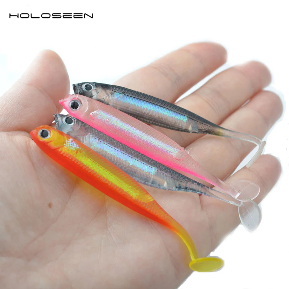 Holoseen 8 шт./лот Мягкая приманка для рыбалки T Tail Pesca 2 г/7 5 см искусственные приманки