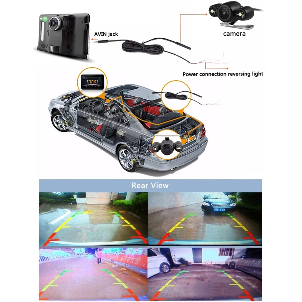 Новый 7 &quot автомобильный видеорегистратор GPS радар детектор 1080 P android авто камеры