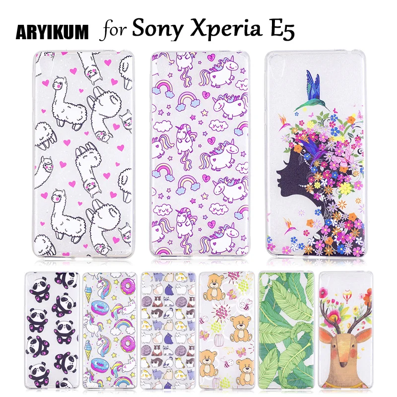 

ARYIKUM Phone Cases For Coque Sony Xperia E5 XperiaE5 F3311 F3313 Gold Pink Panda Case Silicon Cover For Soni Experia E5 Funda