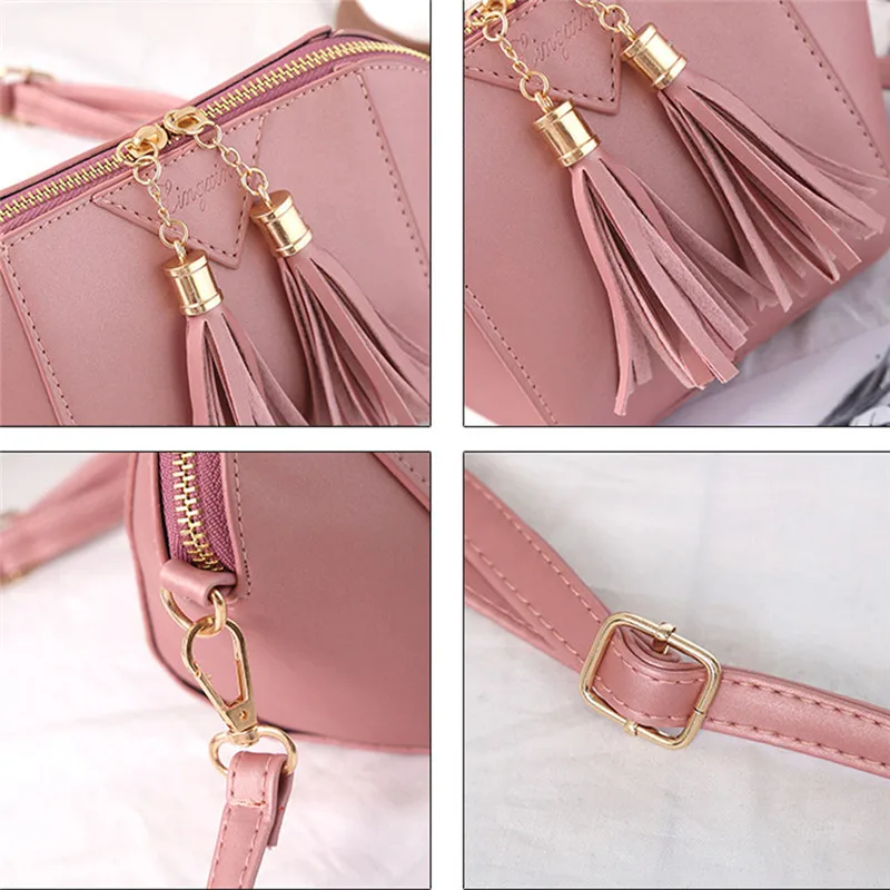 Women Fashion Handbag Tassel Shoulder Bag Small Tote Ladies Purse Convenient and simple bag casual fashion 0810