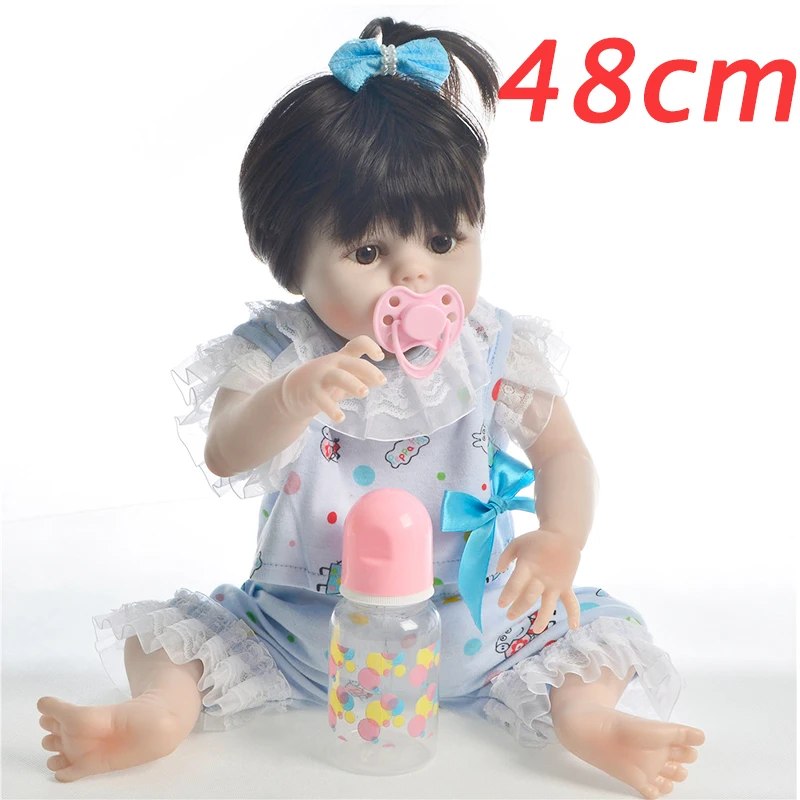 

New sculptor 48cm Silicone Reborn Baby Dolls 19" Alive Babies Girl Toy DOLLMAI Realistic Reborn Bonecas Xmas Brinquedos gift